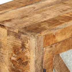 Szafka, 80x30x71 cm, lite surowe drewno mango i metal