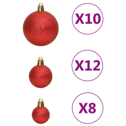 111-cz. zestaw ozdób świątecznych, czerwony, polistyren