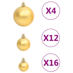 111-cz. zestaw ozdób świątecznych, złoty, polistyren