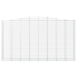 Kosze gabionowe, 8 szt, 400x50x220/240 cm, galwanizowane żelazo