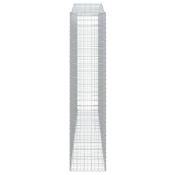 Kosze gabionowe, 9 szt, 400x50x220/240 cm, galwanizowane żelazo