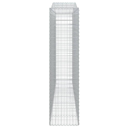 Kosze gabionowe, 10 szt, 400x50x200/220cm, galwanizowane żelazo