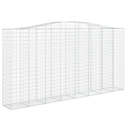 Kosze gabionowe, 7 szt, 400x50x200/220 cm, galwanizowane żelazo