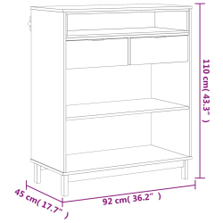 Stolik barowy FLAM, 92x45x110 cm, lite drewno sosnowe