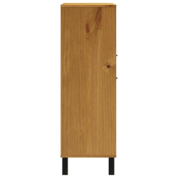 Kredens z przeszklonymi drzwiami FLAM, 92x40x122,5 cm, sosna