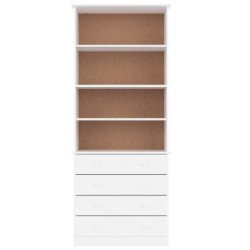 Biblioteczka z szufladami ALTA, biała, 77x35x186,5 cm, sosna