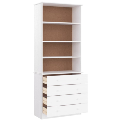 Biblioteczka z szufladami ALTA, biała, 77x35x186,5 cm, sosna