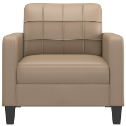 Fotel, kolor cappuccino, 60 cm, obity sztuczną skórą