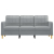 Sofa 3-osobowa, jasnoszara, 180 cm, tapicerowana tkaniną