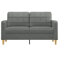 Sofa 2-osobowa, ciemnoszara, 140 cm, tapicerowana tkaniną