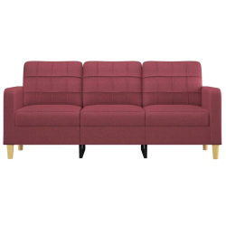 Sofa 3-osobowa, winna czerwień, 180 cm,tapicerowana tkaniną