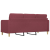 Sofa 3-osobowa, winna czerwień, 180 cm,tapicerowana tkaniną