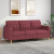 Sofa 3-osobowa, winna czerwień, 180 cm,tapicerowana tkaniną