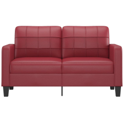 2-osobowa sofa, winna czerwień, 140 cm, sztuczna skóra