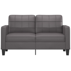2-osobowa sofa, szary, 140 cm, sztuczna skóra