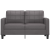 2-osobowa sofa, szary, 140 cm, sztuczna skóra