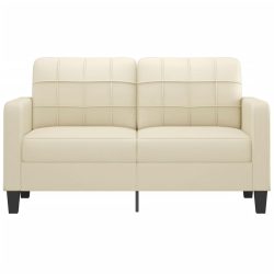 2-osobowa sofa, kremowy, 140 cm, sztuczna skóra