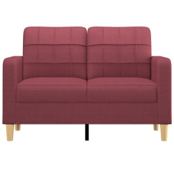 Sofa 2-osobowa, winna czerwień, 120 cm, tapicerowana tkaniną
