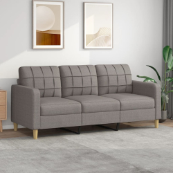 Sofa 3-osobowa, kolor taupe, 180 cm, tapicerowana tkaniną