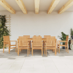 9-cz. zestaw mebli ogrodowych, lite drewno tekowe