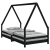 Rama łóżka dziecięcego, czarna, 90x190 cm, drewno sosnowe