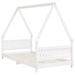Rama łóżka dla dzieci, biała, 90x190 cm, drewno sosnowe