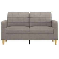 Sofa 2-osobowa, kolor taupe, 140 cm, tapicerowana tkaniną