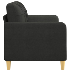 Sofa 2-osobowa, czarna, 140 cm, tapicerowana tkaniną