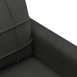 Sofa 2-osobowa, czarna, 140 cm, tapicerowana tkaniną