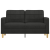 Sofa 2-osobowa, czarna, 140 cm, tapicerowana tkaniną