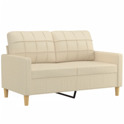 2-osobowa sofa, kremowa, 120 cm, tapicerowana tkaniną