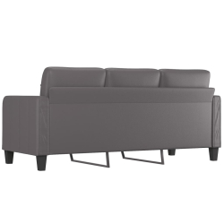 3-osobowa sofa, szara, 180 cm, sztuczna skóra