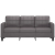 3-osobowa sofa, szara, 180 cm, sztuczna skóra