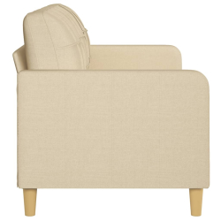 3-osobowa sofa, kremowa, 180 cm, tapicerowana tkaniną