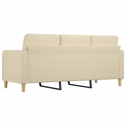 3-osobowa sofa, kremowa, 180 cm, tapicerowana tkaniną