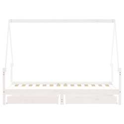 Rama łóżka dziecięcego z szufladami, biała, 90x190 cm, sosna