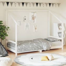 Rama łóżka dla dzieci, biała, 90x190 cm, drewno sosnowe
