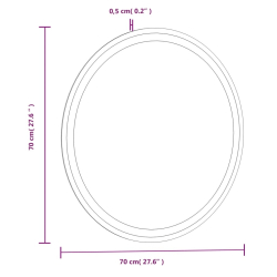 Lustro łazienkowe z LED, okrągłe, 70 cm