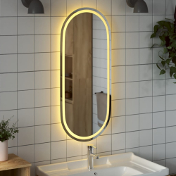Lustro łazienkowe z LED, 100x45 cm, owalne