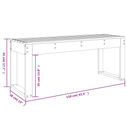 Ławka ogrodowa, 110x38x45 cm, lite drewno sosnowe