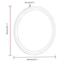 Lustro łazienkowe z LED, okrągłe, 60 cm