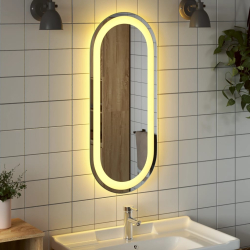 Lustro łazienkowe z LED, 70x30 cm, owalne