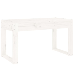 Ławka ogrodowa, biała, 80x38x45 cm, lite drewno sosnowe
