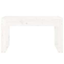 Ławka ogrodowa, biała, 80x38x45 cm, lite drewno sosnowe