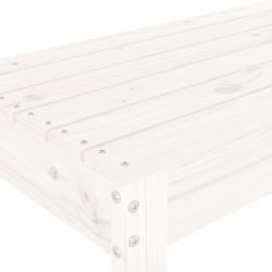 Ławka ogrodowa, biała, 80x38x45 cm, lite drewno sosnowe
