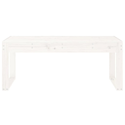 Ławka ogrodowa, biała, 110x38x45 cm, lite drewno sosnowe