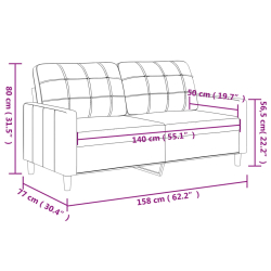 2-osobowa sofa, kremowa, 140 cm, tapicerowana tkaniną