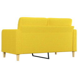 Sofa 2-osobowa, jasnożółta, 140 cm, tapicerowana tkaniną