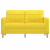 Sofa 2-osobowa, jasnożółta, 140 cm, tapicerowana tkaniną