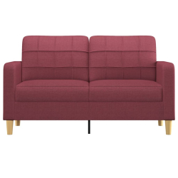 Sofa 2-osobowa, winna czerwień, 140 cm, tapicerowana tkaniną